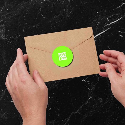 蛍光緑 – ロゴの追加 ラウンドシール