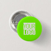 蛍光緑 – ロゴの追加 缶バッジ (正面&裏面)