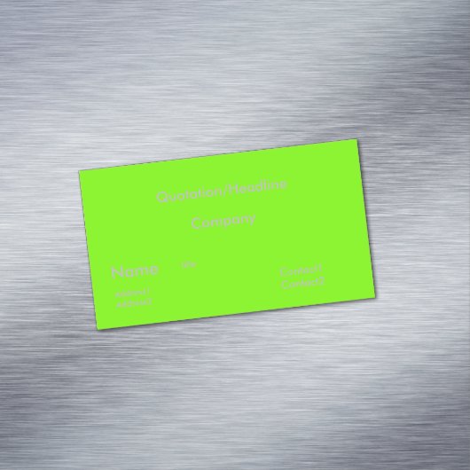 蛍光緑 – 無地の色 マグネット名刺 (インサイチュ)