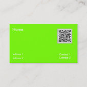 蛍光緑 - QRコード名刺 名刺 (正面)