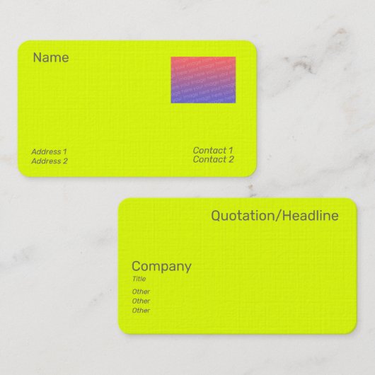 蛍光色-写真を追加 名刺 (正面/裏面)