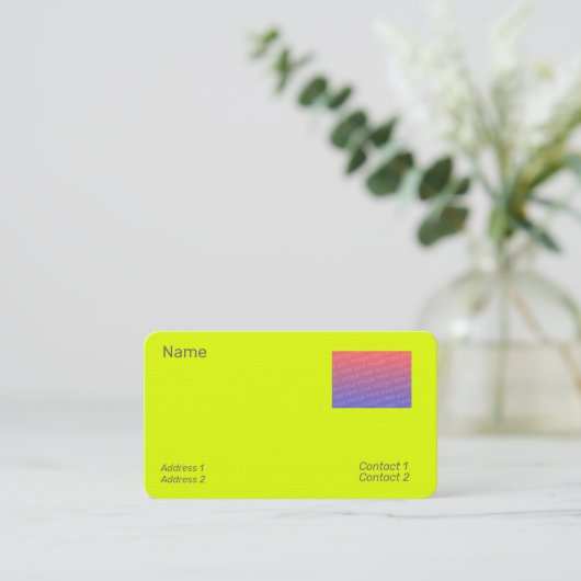 蛍光色-写真を追加 名刺 (スタンド正面)