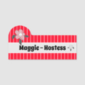 蛍光赤簡単読 名札 (正面)