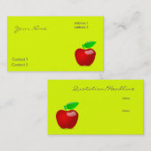 蛍光黄色の赤いりんご 名刺 (正面/裏面)