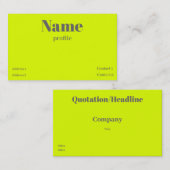 蛍光黄色はっきりした名名刺 名刺 (正面/裏面)