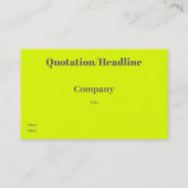 蛍光黄色はっきりした名名刺 名刺 (裏面)