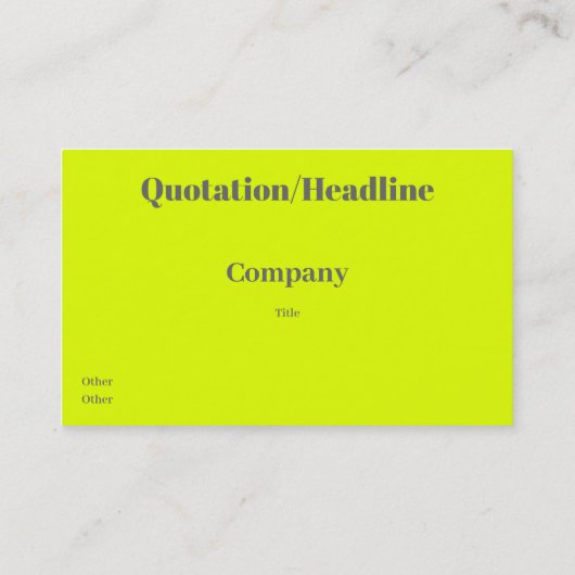 蛍光黄色はっきりした名名刺 名刺 (裏面)