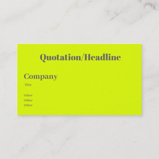 蛍光黄色はっきりした名 名刺 (裏面)