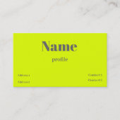 蛍光黄色はっきりした名 名刺 (正面)