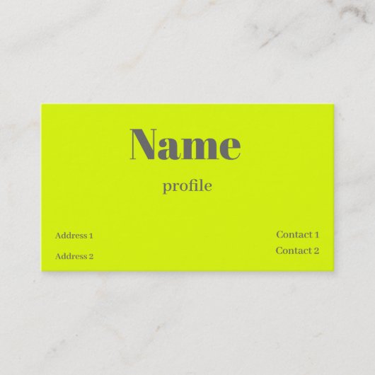 蛍光黄色はっきりした名 名刺 (正面)