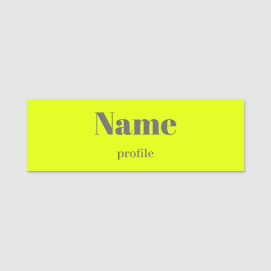 蛍光黄色はっきりした名 名札 (正面)