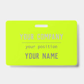蛍光黄色 – はっきりしたレタリング バッジ (表面)
