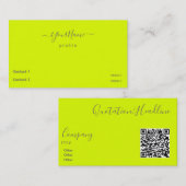 蛍光黄色 – エレガント - QRコード 名刺 (正面/裏面)