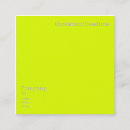 蛍光黄色 – モノグラはっきりしたムカスタムグラム スクエア名刺 (裏面)