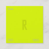 蛍光黄色 – モノグラはっきりしたムカスタムグラム スクエア名刺 (正面)