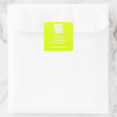 蛍光黄色 – ロゴの追はっきりした加 スクエアシール (バッグ)