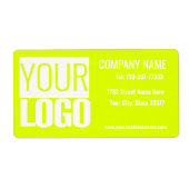 蛍光黄色 – ロゴの追はっきりした加 ラベル (正面)