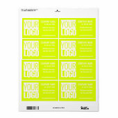 蛍光黄色 – ロゴの追はっきりした加 ラベル (フルシート)