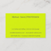 蛍光黄色 – ロゴの追はっきりした加 名刺 (裏面)