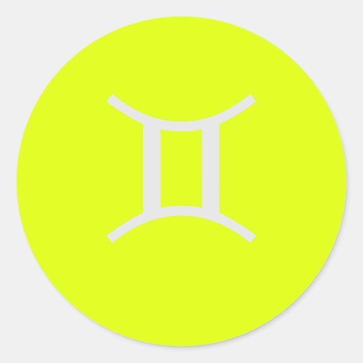 蛍光黄色 – 双子座 ラウンドシール (正面)