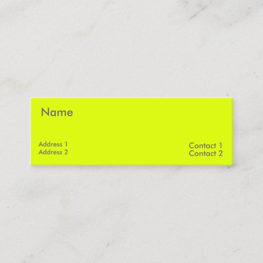 蛍光黄 スキニー名刺 (正面)