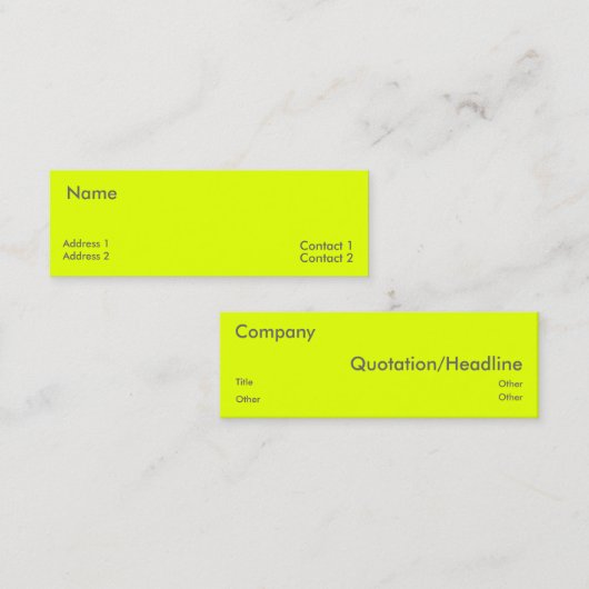 蛍光黄 スキニー名刺 (正面/裏面)