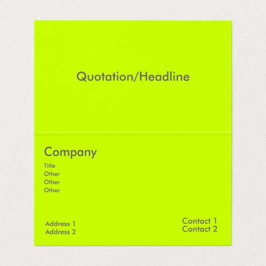 蛍光黄 名刺 (内部フラット)