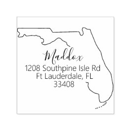 蛍光 |フロリダ州差出人住所スタンプ セルフインキングスタンプ