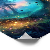 蛍白熱［赤熱］光を放つと魔法の森 ポスター (角)