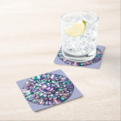 蛍石ジェムストーンコースターセット スクエアペーパーコースター (インサイチュ)