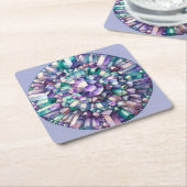 蛍石ジェムストーンコースターセット スクエアペーパーコースター (アングル)