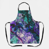 蛍石結晶ジオードマーブル抽象芸術 エプロン (正面)