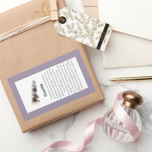 蛍石結晶意味ジュエリー宝石パッケージ 長方形シール (ギフト)