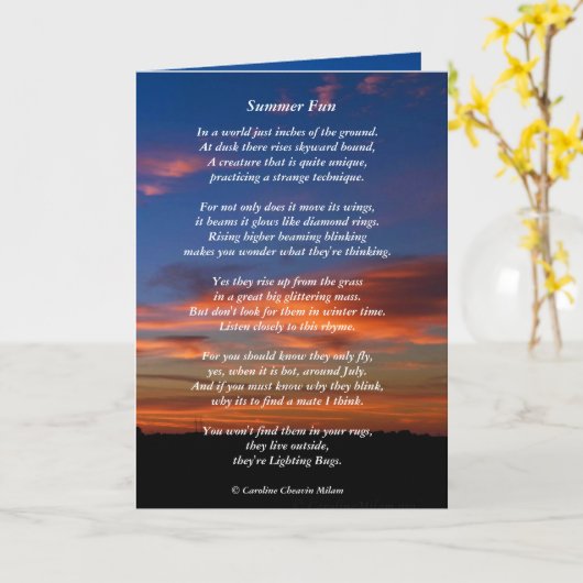 蛍/照明BugFun カード (黄色い花)