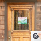 蛙が池に飛び込むイラストレーション ウィンドウサイン (ホームデコレーション)