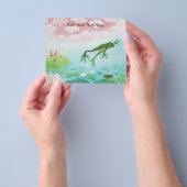 蛙が池に飛び込むイラストレーション カスタム チラシ (手)