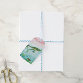 蛙が池に飛び込むイラストレーション ギフトタグ (より糸付き)