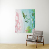 蛙が池に飛び込むイラストレーション タペストリー (インサイチュ)