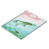 蛙が池に飛び込むイラストレーション ノートブック (左側)