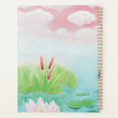 蛙が池に飛び込むイラストレーション プランナー手帳 (裏面)