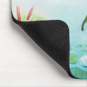 蛙が池に飛び込むイラストレーション マウスパッド (コーナー)