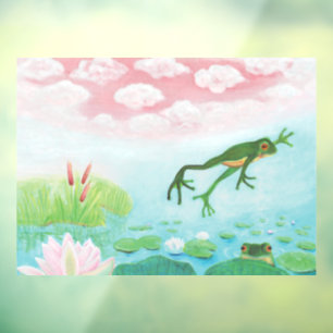蛙が池のイラストレーション ウィンドウサイン
