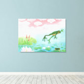 蛙が池のイラストレーション  キャンバスプリント (インサイチュ (ウッドフロア))