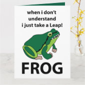 蛙が跳び上がる カード (黄色い花)