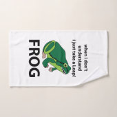 蛙が跳び上がる ハンドタオル (ハンドタオル)