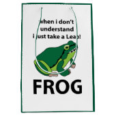 蛙が跳び上がる ミディアムペーパーバッグ (正面)