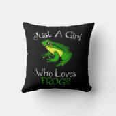 蛙を愛する女おもしろいの子 クッション (裏面)