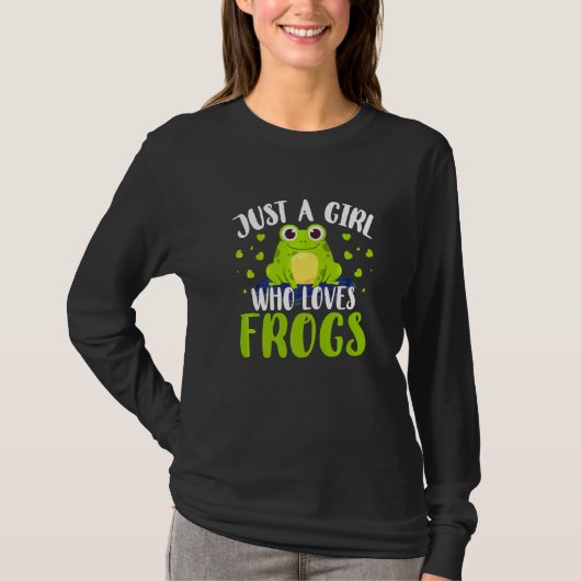 蛙を愛する女の子だけのカエル Tシャツ (正面)