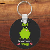 蛙を愛する女の子 キーホルダー (正面)