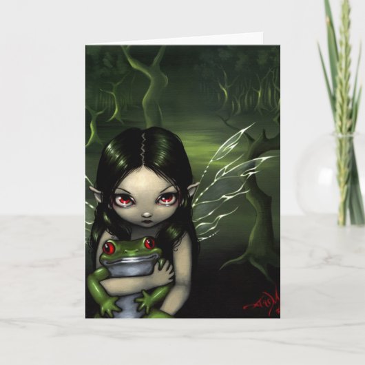 「蛙を愛する」グリーティングカード カード (正面)